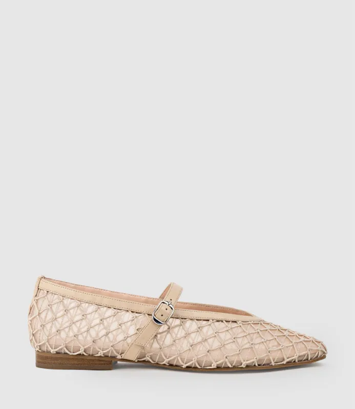 FLOSSY Mesh Weave Ballet in Beige sold by Edward Meller