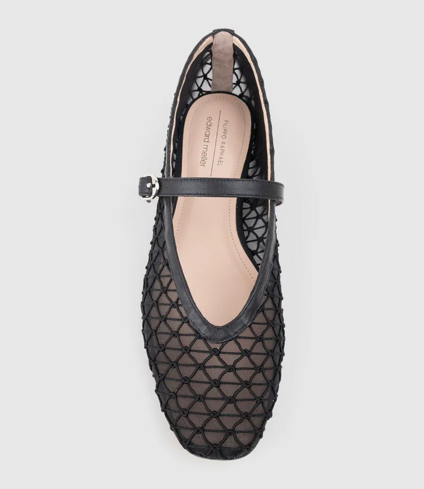 FLOSSY Mesh Weave Ballet in Black sold by Edward Meller product image thumbnail 4