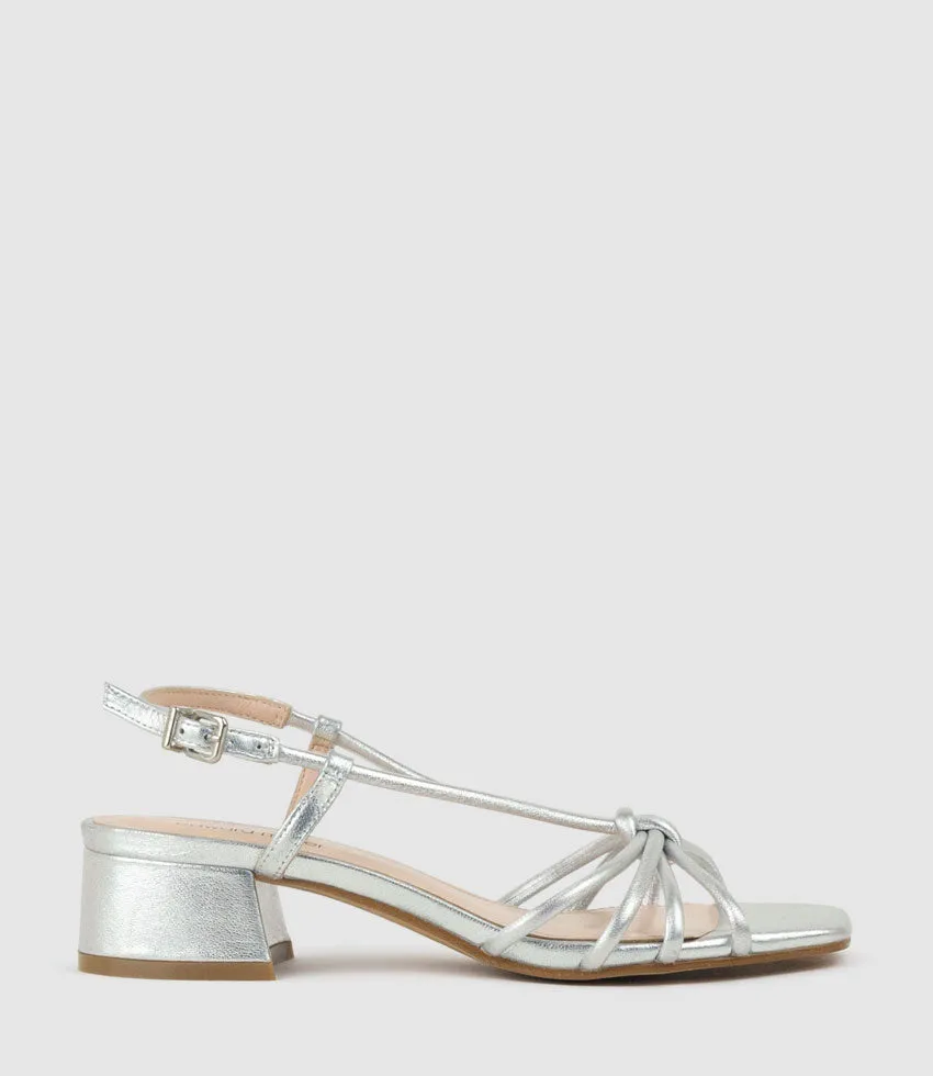 SYAN35 Tubed Knot Sandal in Silver sold by Edward Meller