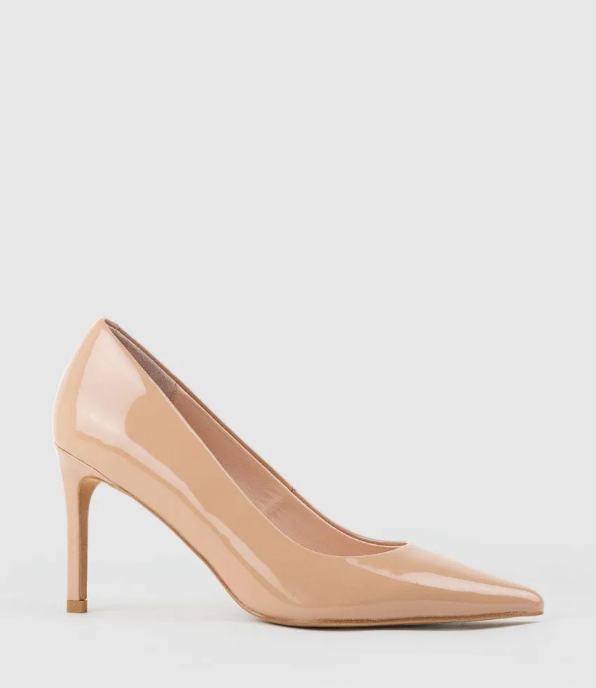 AISHA85 Pointed Pump in Nude Patent sold by Edward Meller product image thumbnail 3