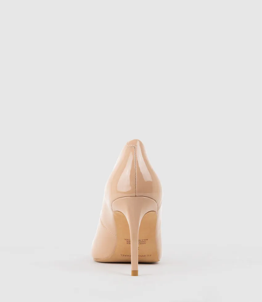AISHA85 Pointed Pump in Nude Patent sold by Edward Meller product image thumbnail 4