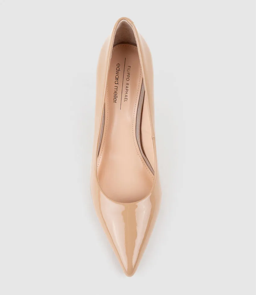 AISHA85 Pointed Pump in Nude Patent sold by Edward Meller product image thumbnail 5
