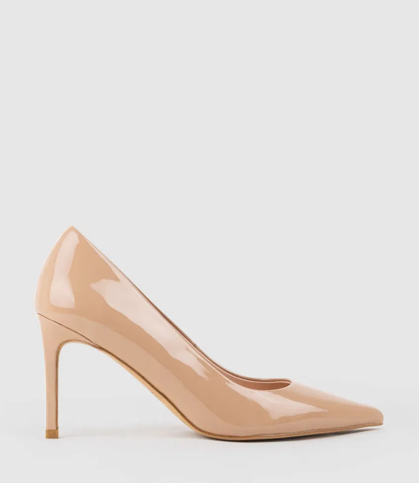 AISHA85 Pointed Pump in Nude Patent sold by Edward Meller product image thumbnail 2