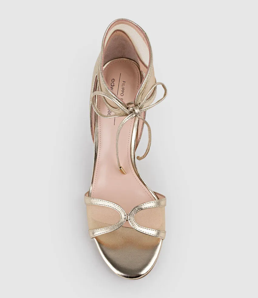 WINSLEY100 Asymmetrical Strappy Sandal in Gold sold by Edward Meller product image thumbnail 5