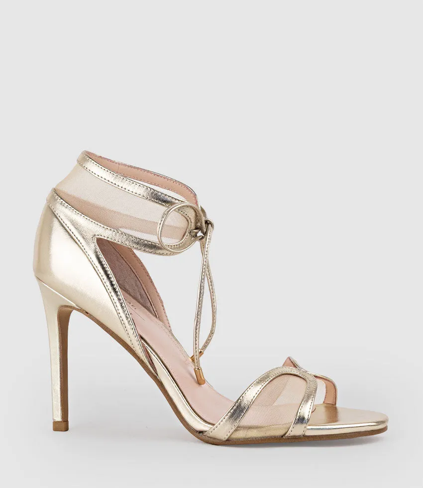 WINSLEY100 Asymmetrical Strappy Sandal in Gold sold by Edward Meller product image thumbnail 3