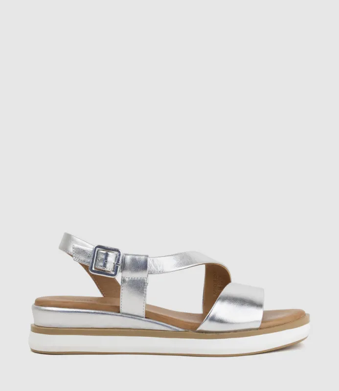 SHONA Asymmetrical Sandal on Unit in Silver sold by Edward Meller