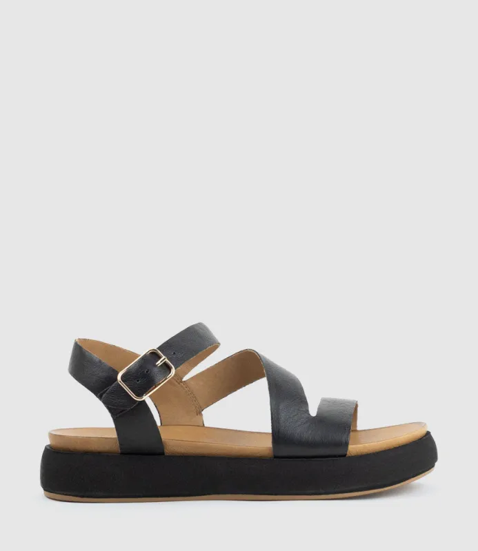 SYLAR Strappy Sandal on Unit in Black sold by Edward Meller