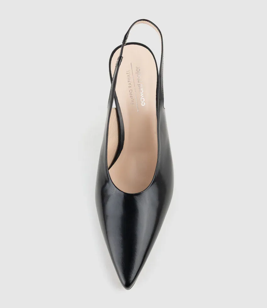 DAELYN70 Choked Up Slingback Pump in Black High Shine sold by Edward Meller product image thumbnail 4