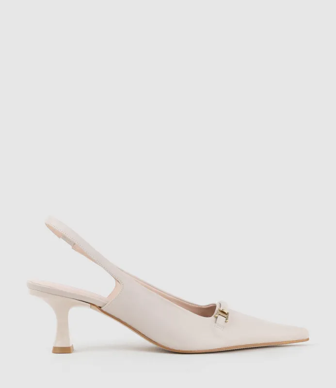 DELTA60 Slingback Pump with Strap in Offwhite sold by Edward Meller