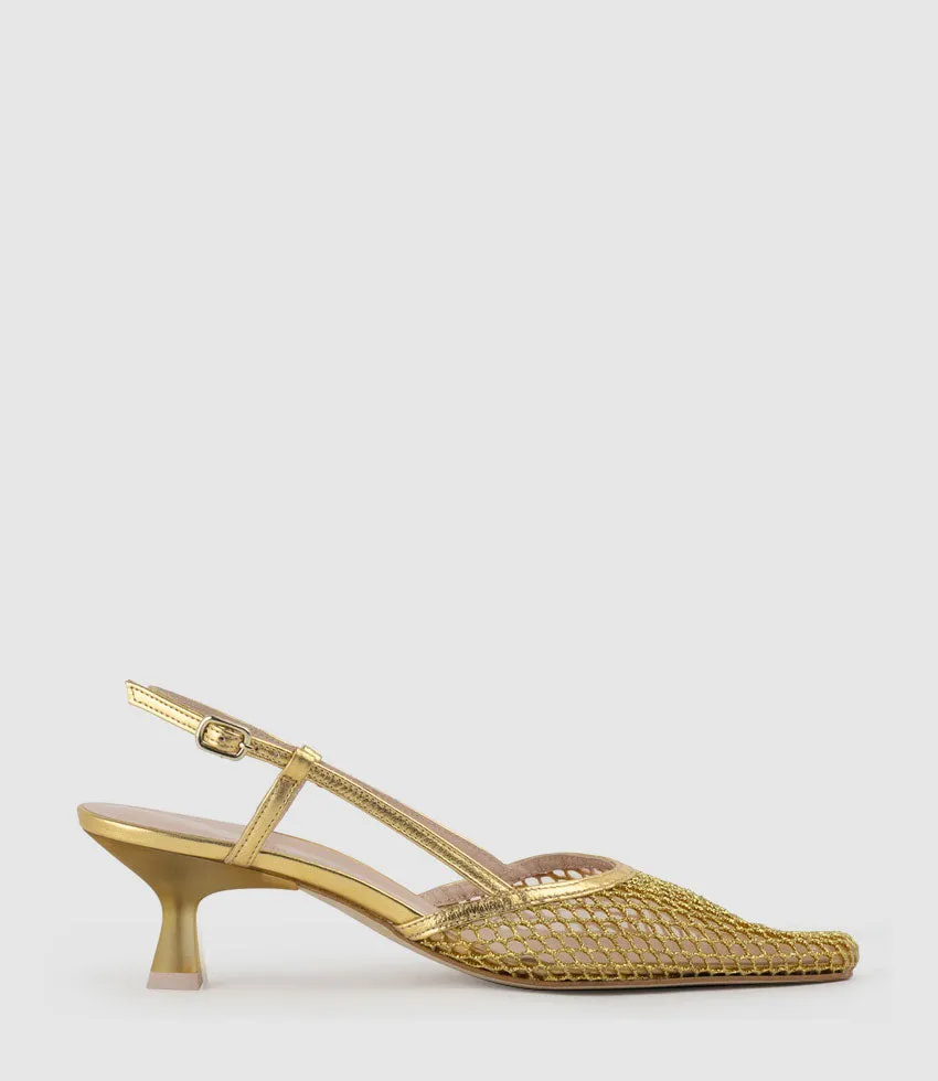 DALLAS60 Mesh Slingback Pump in Gold sold by Edward Meller product image thumbnail 2