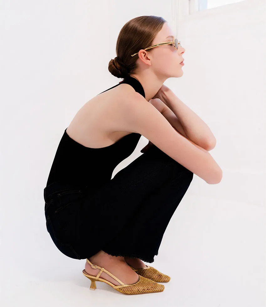 DALLAS60 Mesh Slingback Pump in Gold sold by Edward Meller