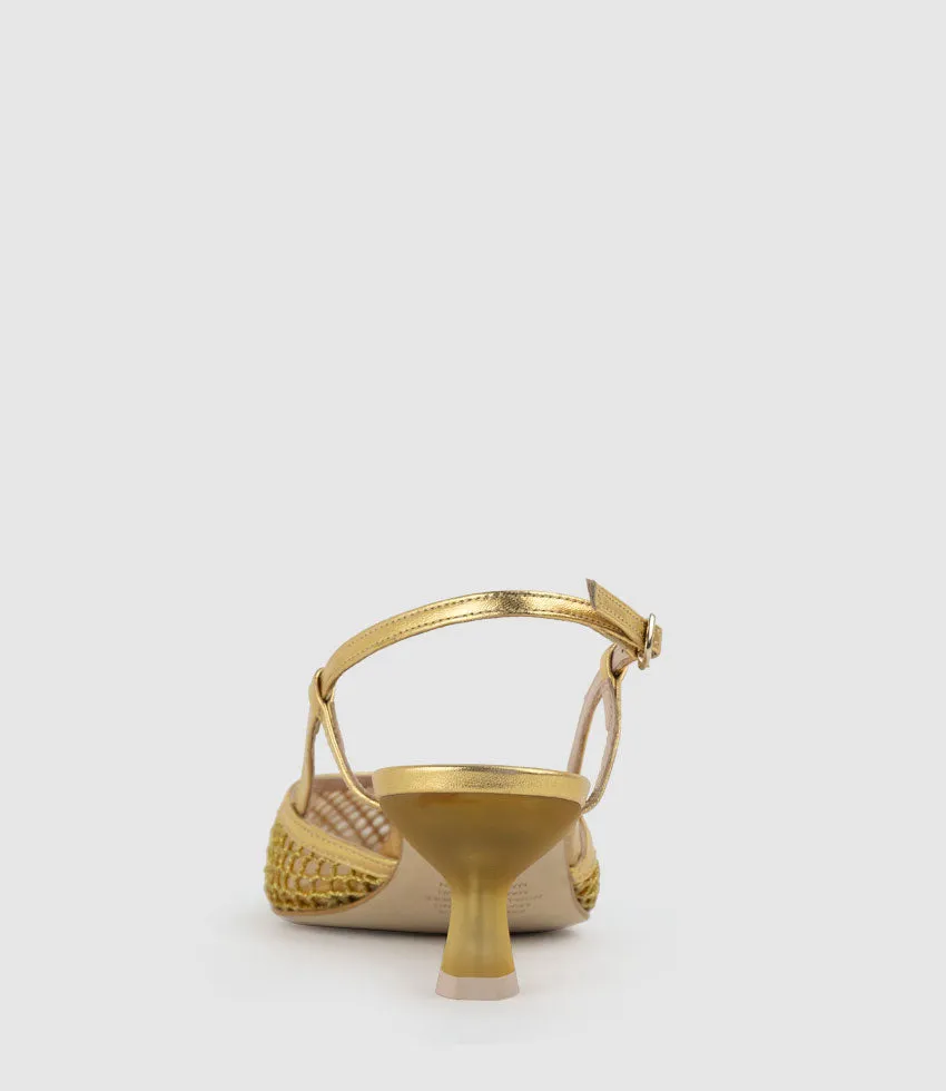 DALLAS60 Mesh Slingback Pump in Gold sold by Edward Meller product image thumbnail 4