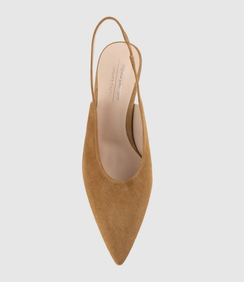 DAELYN70 Choked Up Slingback Pump in Tan Suede sold by Edward Meller product image thumbnail 4
