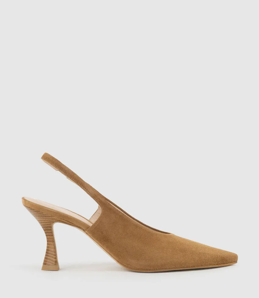 DAELYN70 Choked Up Slingback Pump in Tan Suede sold by Edward Meller