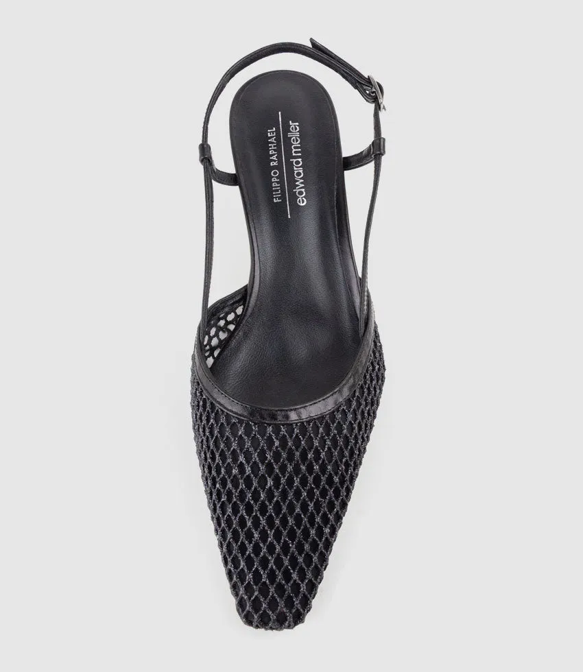 DALLAS60 Mesh Slingback Pump in Black sold by Edward Meller product image thumbnail 4