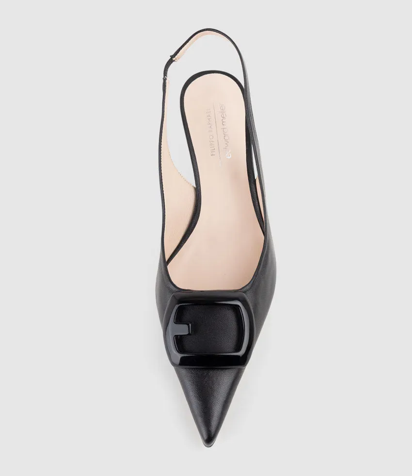 DULCIA60 Slingback Pump with Ornament in Black sold by Edward Meller product image thumbnail 4