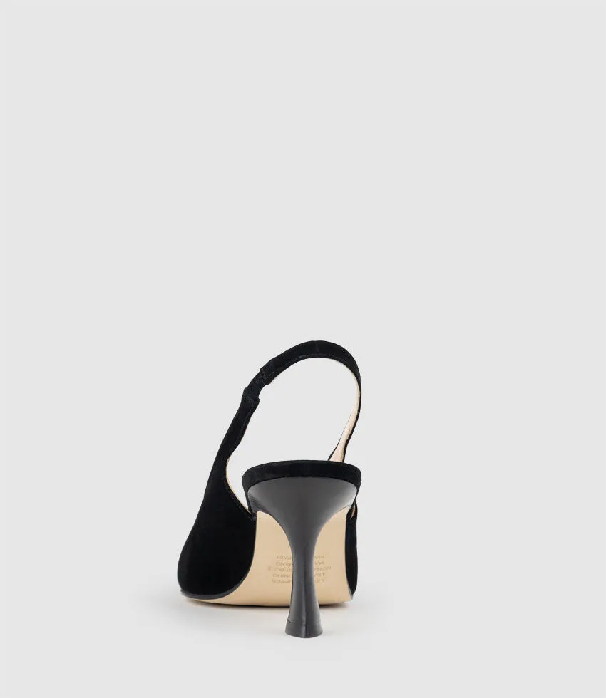 DAELYN70 Choked Up Slingback Pump in Black Suede sold by Edward Meller product image thumbnail 3