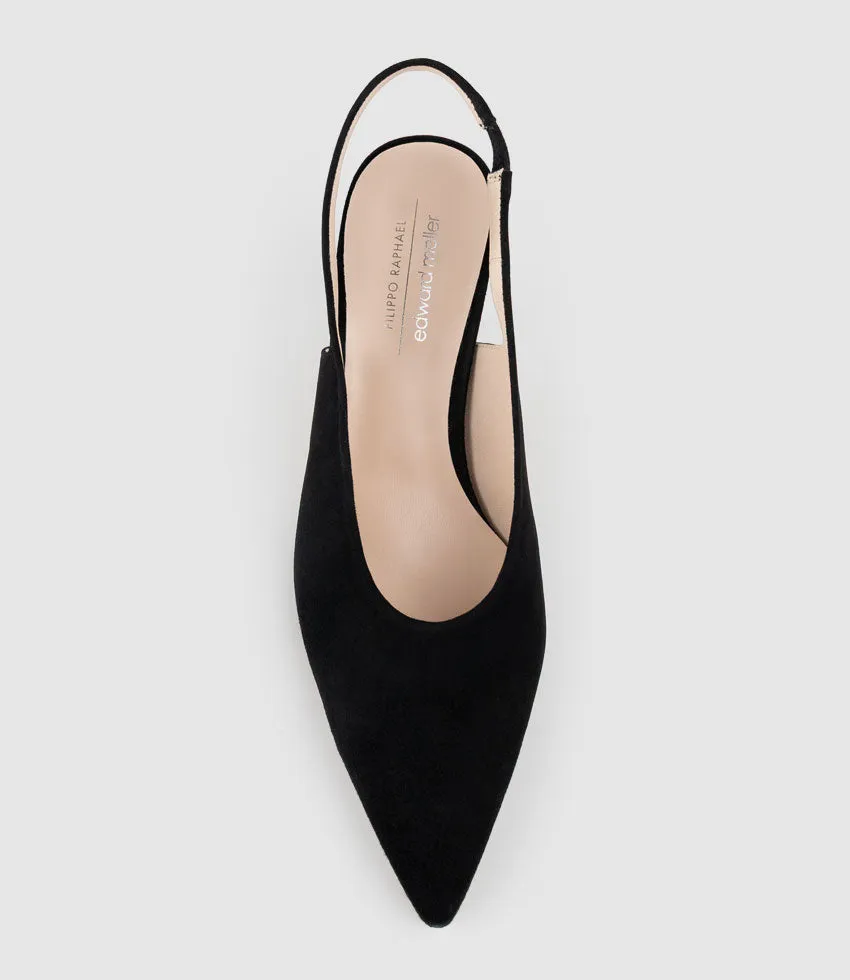 DAELYN70 Choked Up Slingback Pump in Black Suede sold by Edward Meller product image thumbnail 4