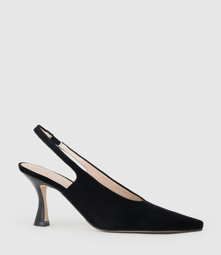 DAELYN70 Choked Up Slingback Pump in Black Suede sold by Edward Meller product image thumbnail 2