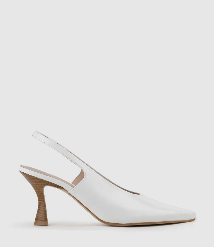 DAELYN70 Choked Up Slingback Pump in White High Shine sold by Edward Meller product image thumbnail 2