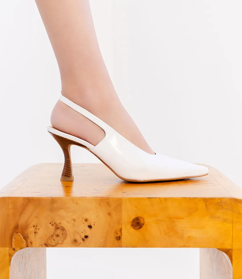 DAELYN70 Choked Up Slingback Pump in White High Shine sold by Edward Meller product image thumbnail 4