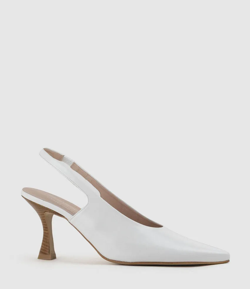 DAELYN70 Choked Up Slingback Pump in White High Shine sold by Edward Meller product image thumbnail 3