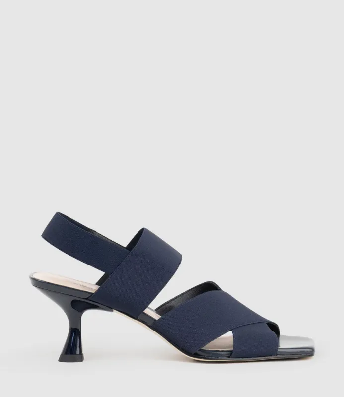 SKYRA60 Elastic Sandal in Navy sold by Edward Meller