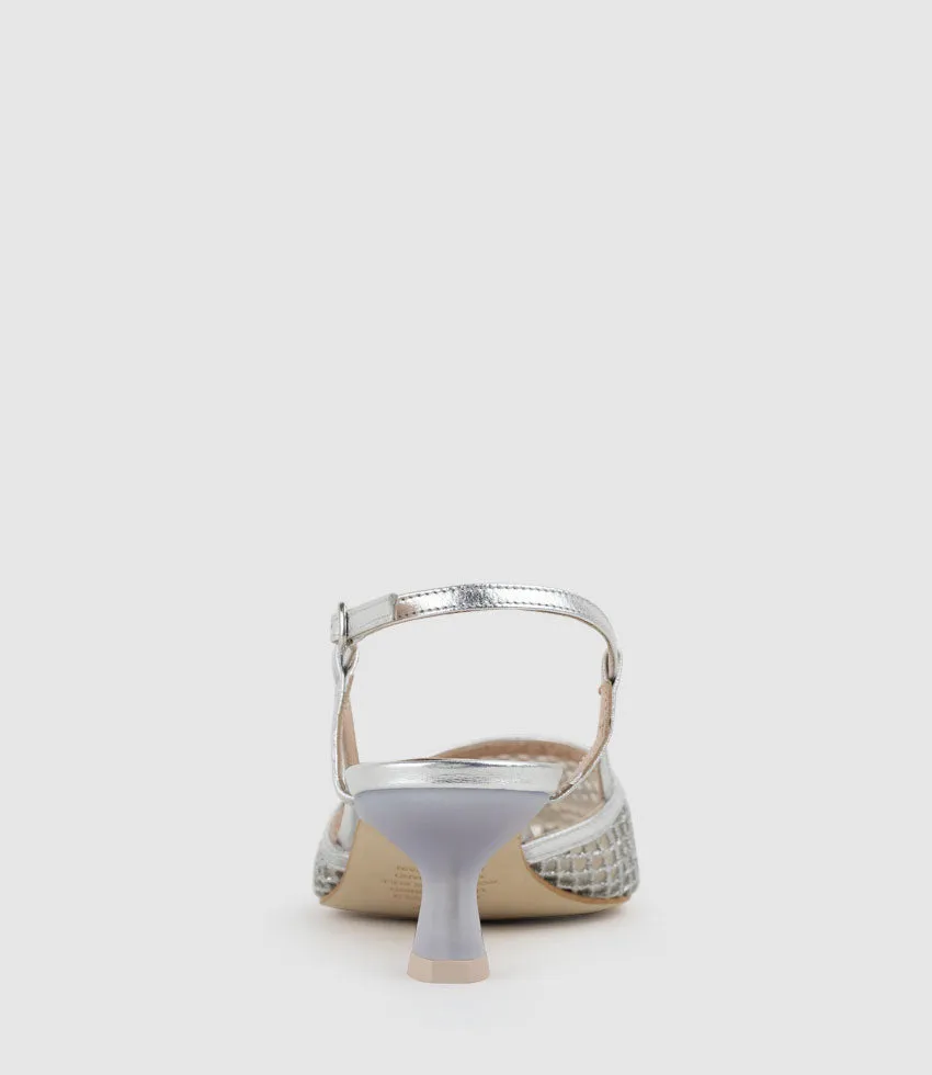 DALLAS60 Mesh Slingback Pump in Silver sold by Edward Meller product image thumbnail 3