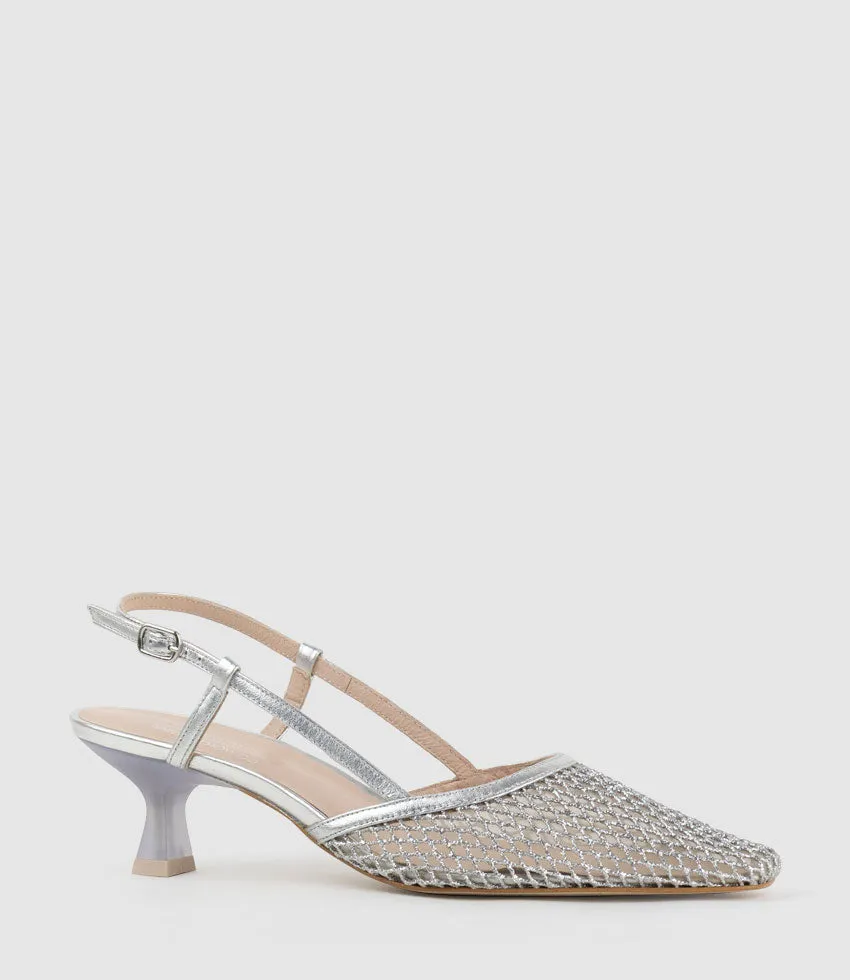 DALLAS60 Mesh Slingback Pump in Silver sold by Edward Meller product image thumbnail 2