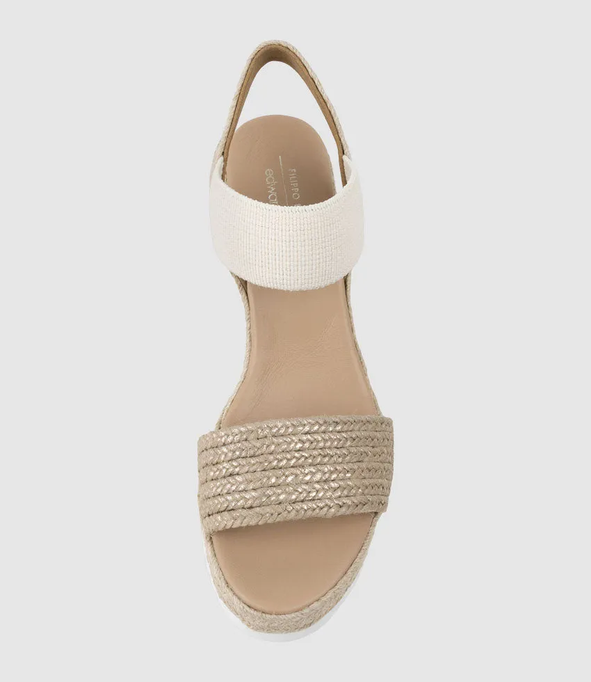 MERCEDES Elastic Crochet Espadrille in Platino sold by Edward Meller product image thumbnail 5