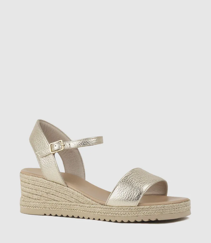 MIARA Single Strap Low Espadrille in Platino sold by Edward Meller product image thumbnail 2
