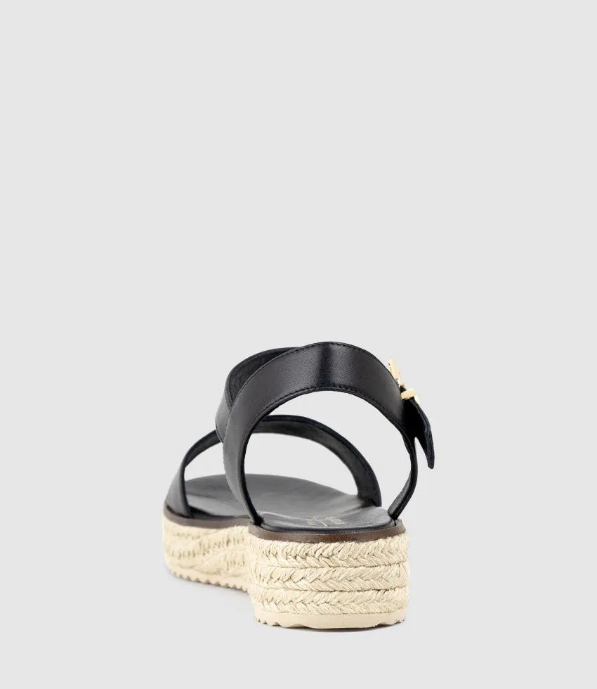 MINDI Flat Sandal Espadrille in Black sold by Edward Meller product image thumbnail 3