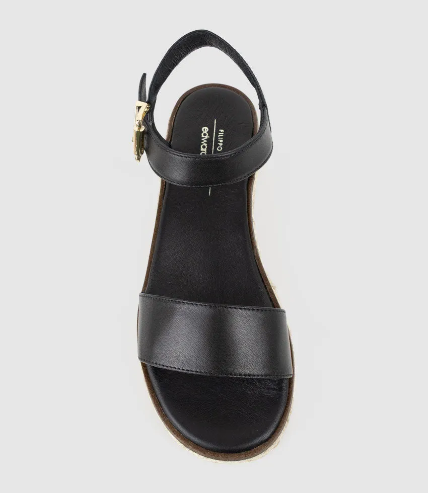 MINDI Flat Sandal Espadrille in Black sold by Edward Meller product image thumbnail 4