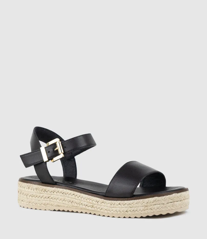 MINDI Flat Sandal Espadrille in Black sold by Edward Meller product image thumbnail 2