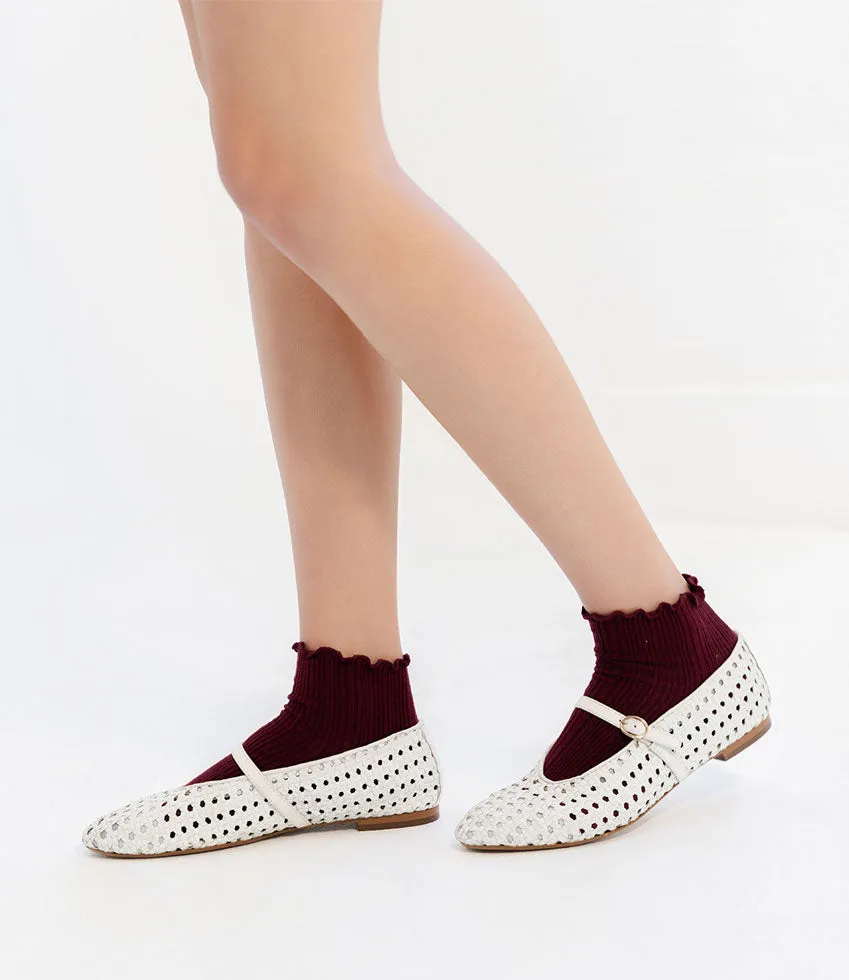 FALIN Woven Ballet in Offwhite sold by Edward Meller