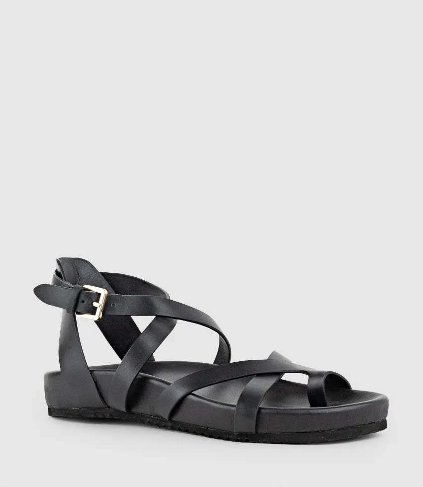 SYM Strappy Sandal on Footbed in Black sold by Edward Meller product image thumbnail 2
