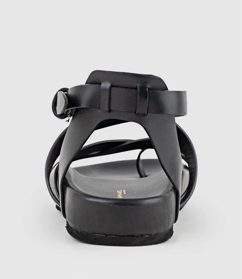 SYM Strappy Sandal on Footbed in Black sold by Edward Meller product image thumbnail 3