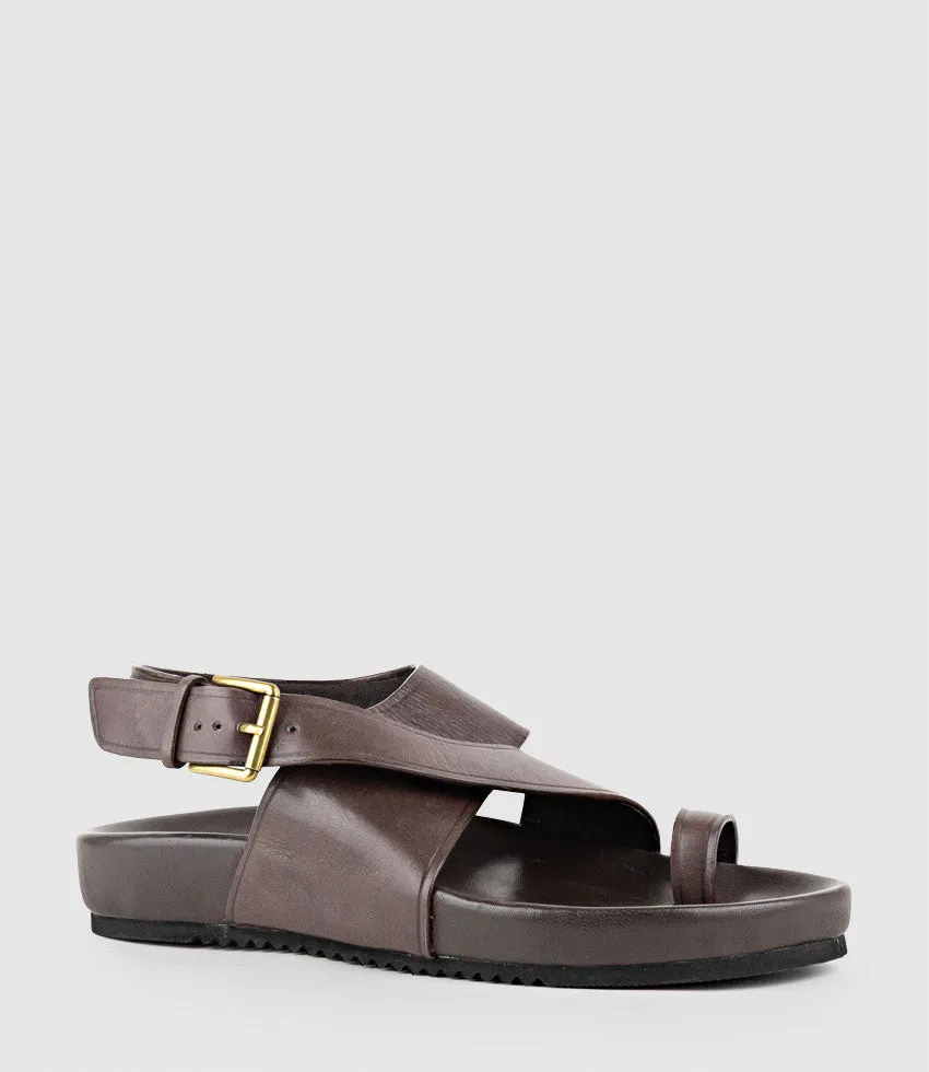 TAMRYN Crossover Sandal with Toe Thong in Brown sold by Edward Meller product image thumbnail 2