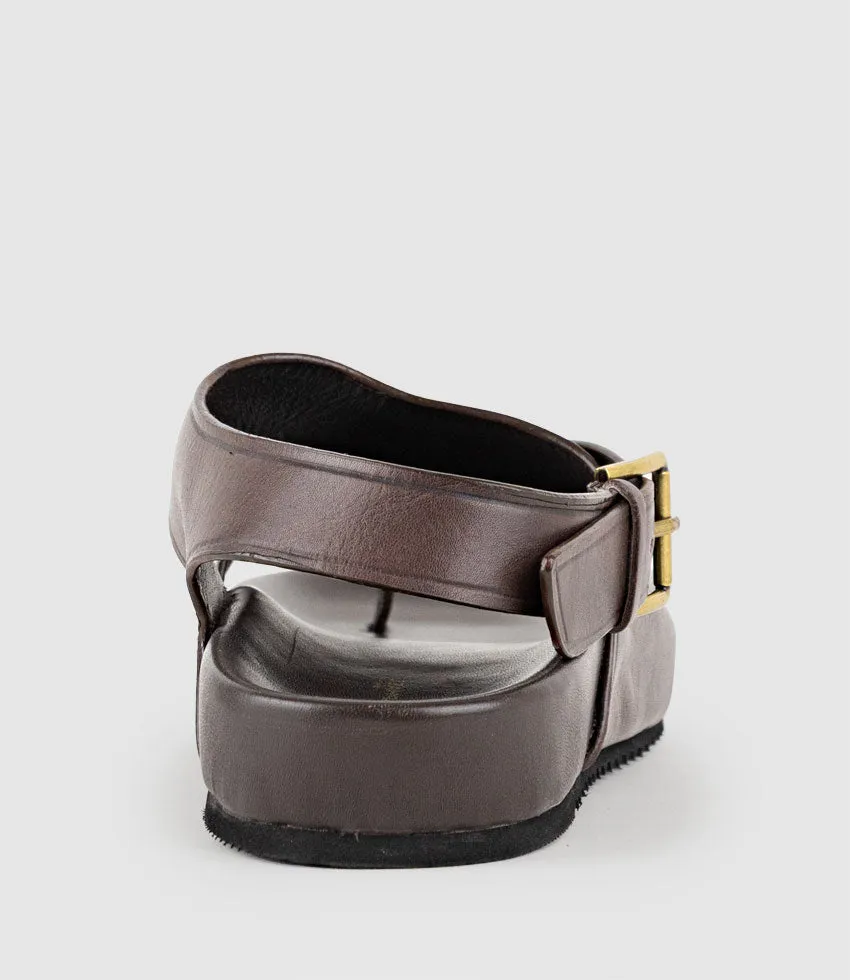 TAMRYN Crossover Sandal with Toe Thong in Brown sold by Edward Meller product image thumbnail 3