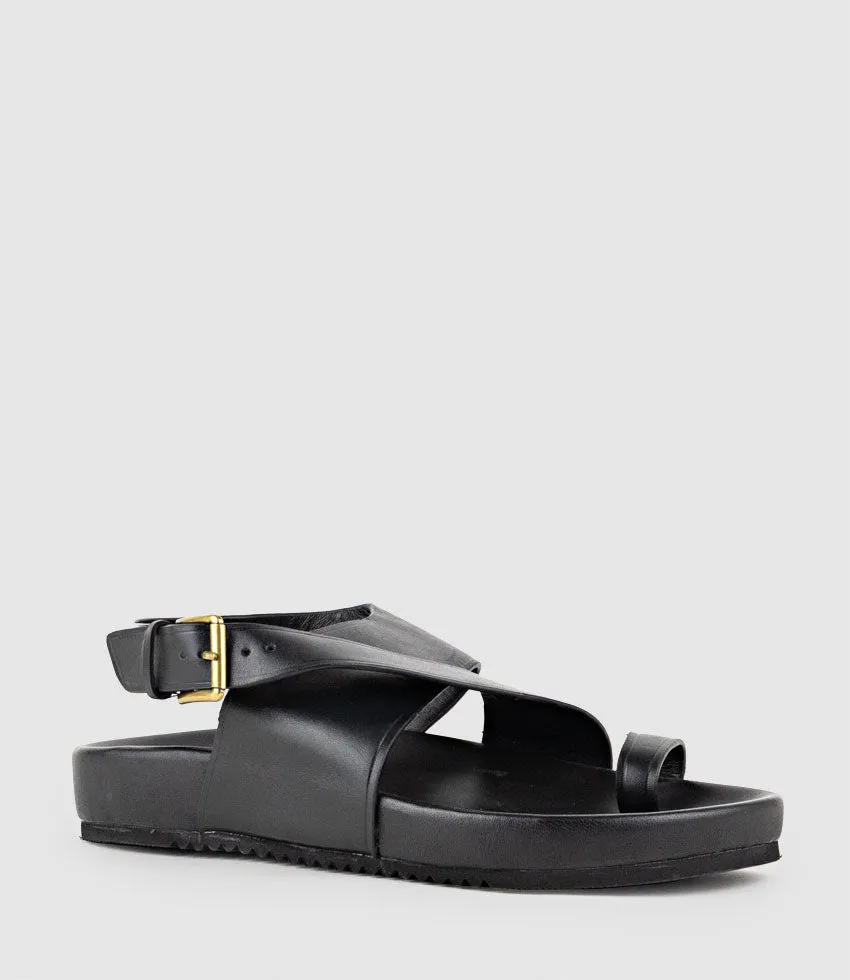TAMRYN Crossover Sandal with Toe Thong in Black sold by Edward Meller product image thumbnail 3