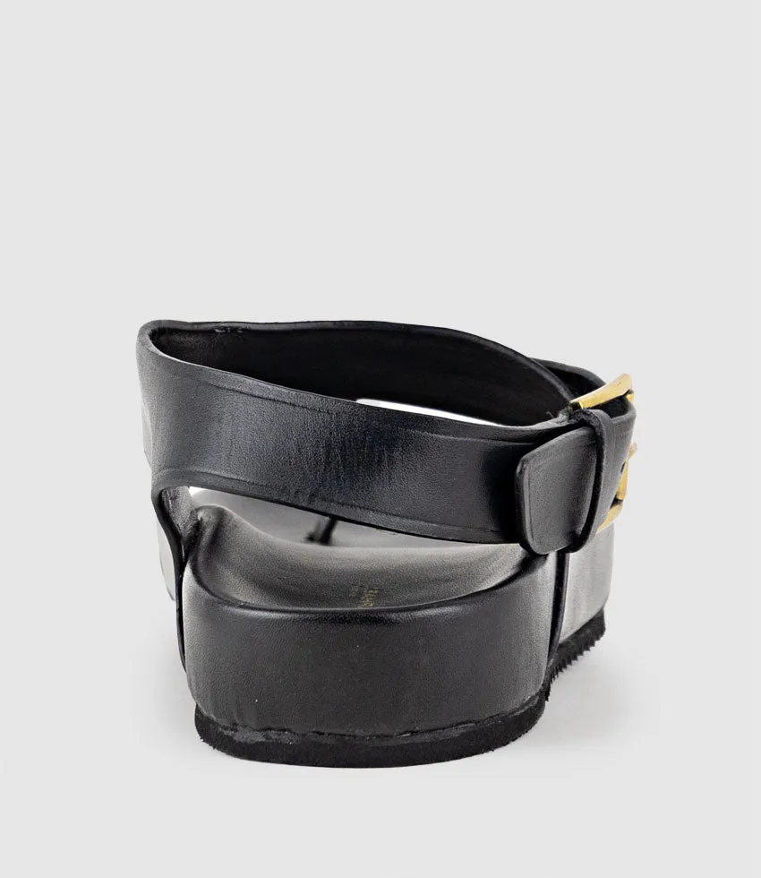 TAMRYN Crossover Sandal with Toe Thong in Black sold by Edward Meller product image thumbnail 4