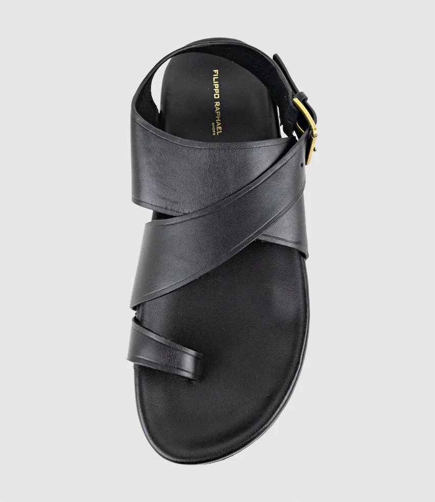 TAMRYN Crossover Sandal with Toe Thong in Black sold by Edward Meller product image thumbnail 5