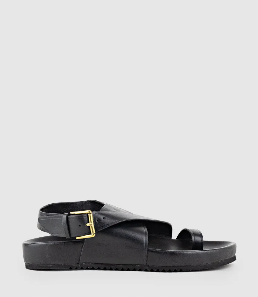 TAMRYN Crossover Sandal with Toe Thong in Black sold by Edward Meller product image thumbnail 2