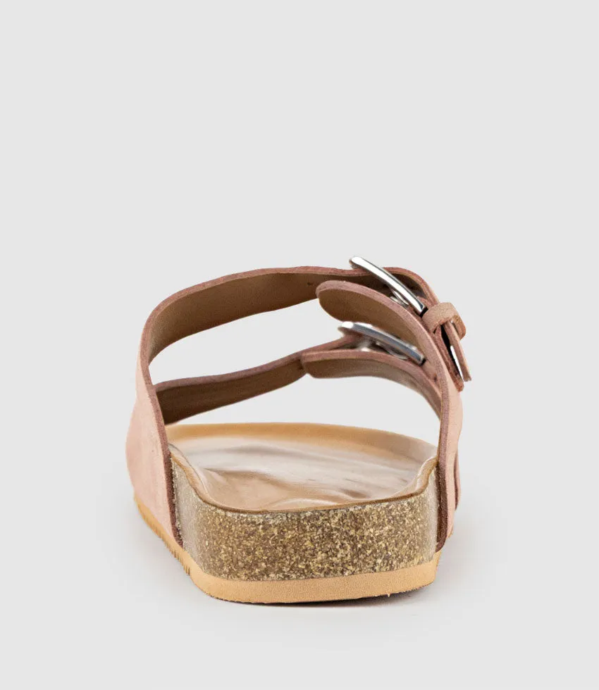 KRYO Two Strap Slide with Buckle in Rose Suede sold by Edward Meller product image thumbnail 3