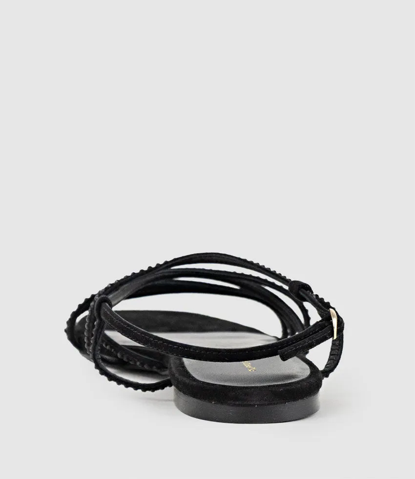 SAMILLE Strappy Crystal Sandal in Black Suede sold by Edward Meller product image thumbnail 3