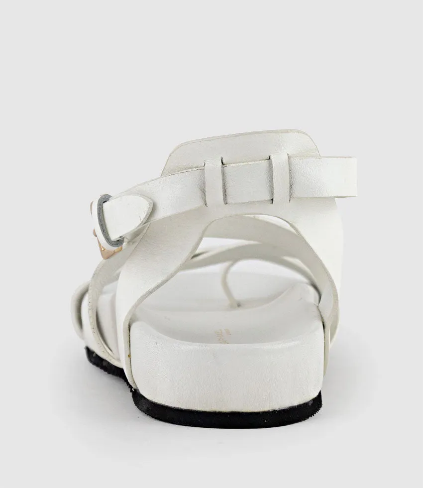SYM Strappy Sandal on Footbed in White sold by Edward Meller product image thumbnail 3