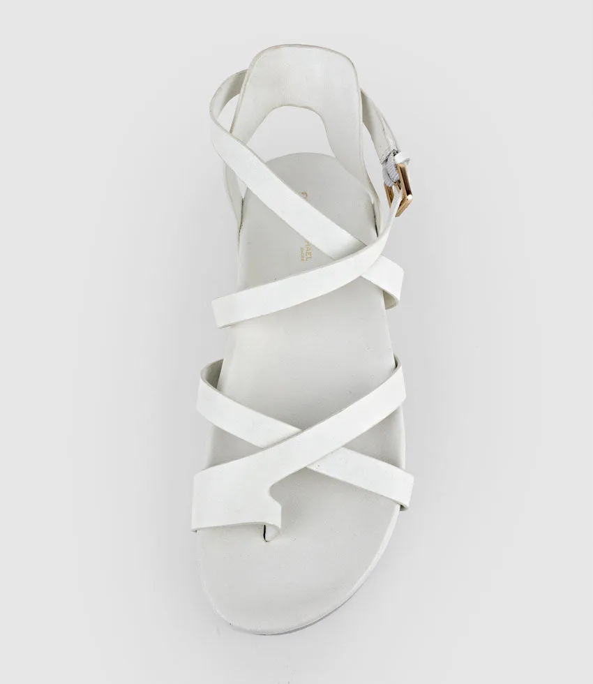 SYM Strappy Sandal on Footbed in White sold by Edward Meller product image thumbnail 4