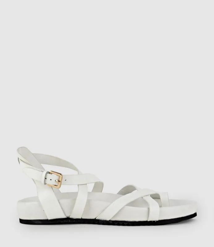 SYM Strappy Sandal on Footbed in White sold by Edward Meller