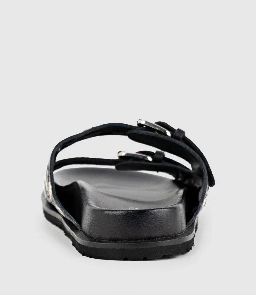 KRYNNE Slide with Eyelets in Black sold by Edward Meller product image thumbnail 3