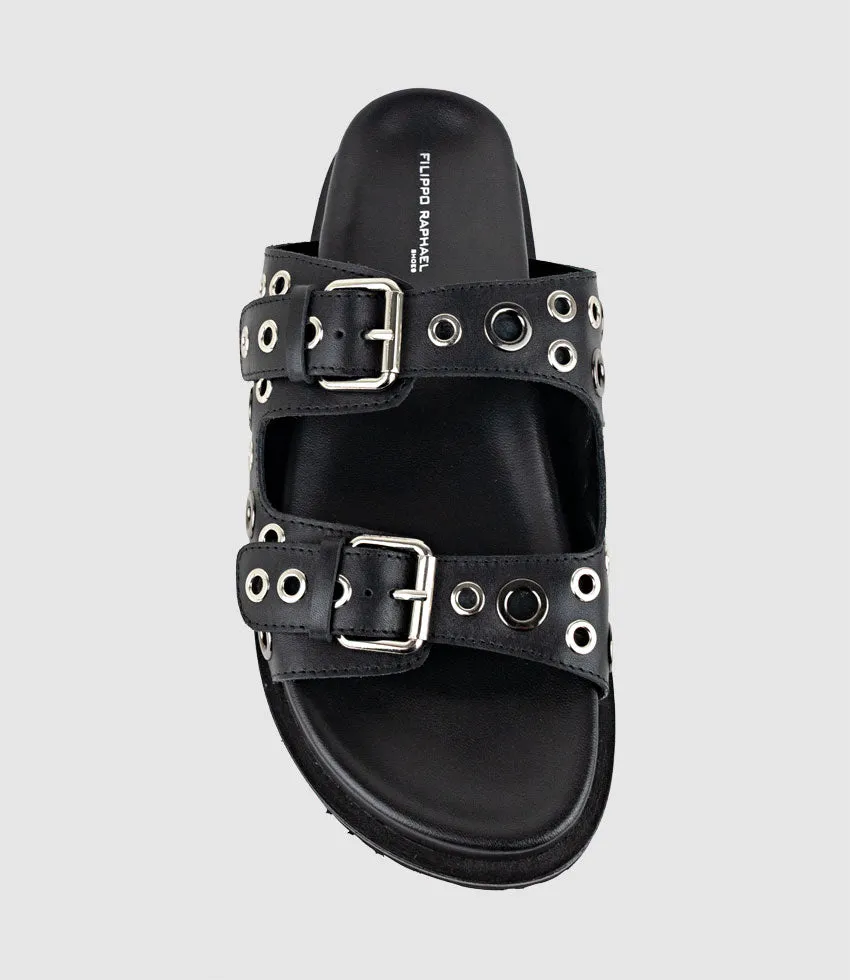 KRYNNE Slide with Eyelets in Black sold by Edward Meller product image thumbnail 4